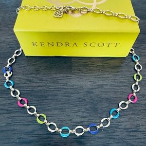 Kendra Scott Rainbow Enamel Gold Necklace